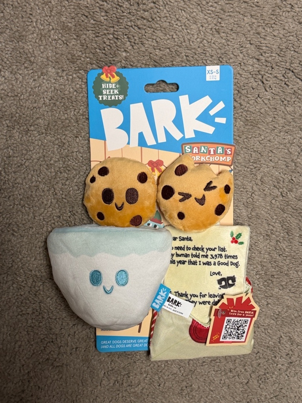 NEW Bark Holiday Dog Toy Set XS-S